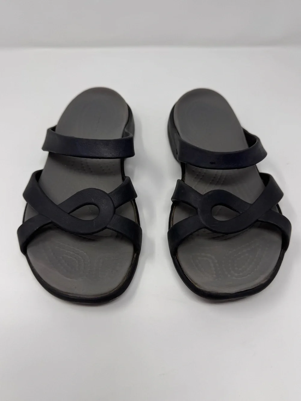 Crocs Women's Meleen Twist Sandals Gray Black Size 7, strap shoe comfort outdoor